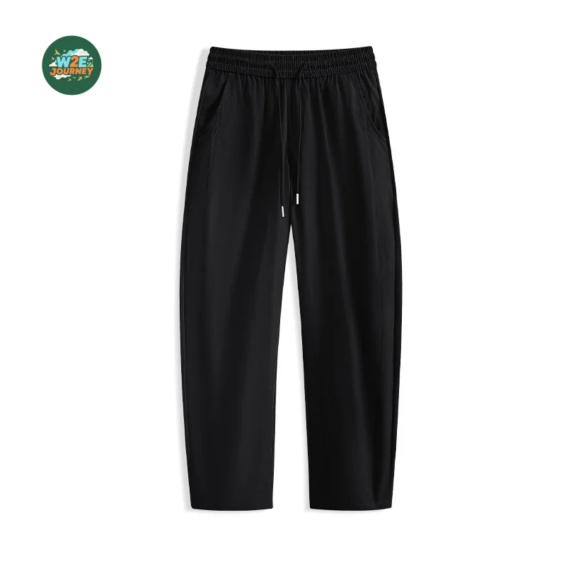 Spodnie męskie W2EJOURNEY EU US Trendy Cienkie Jednolite Kolor Siateczka Oddychające Proste Szerokie Nogawki Sportowe Casual