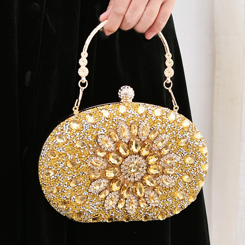 

Роскошные дизайнерские маленькие сумки на ремне с подсолнухом, вечерняя сумка с бриллиантами, кошельки, сумка со стразами, кошелек-клатч, свадебный банкет, вечеринка