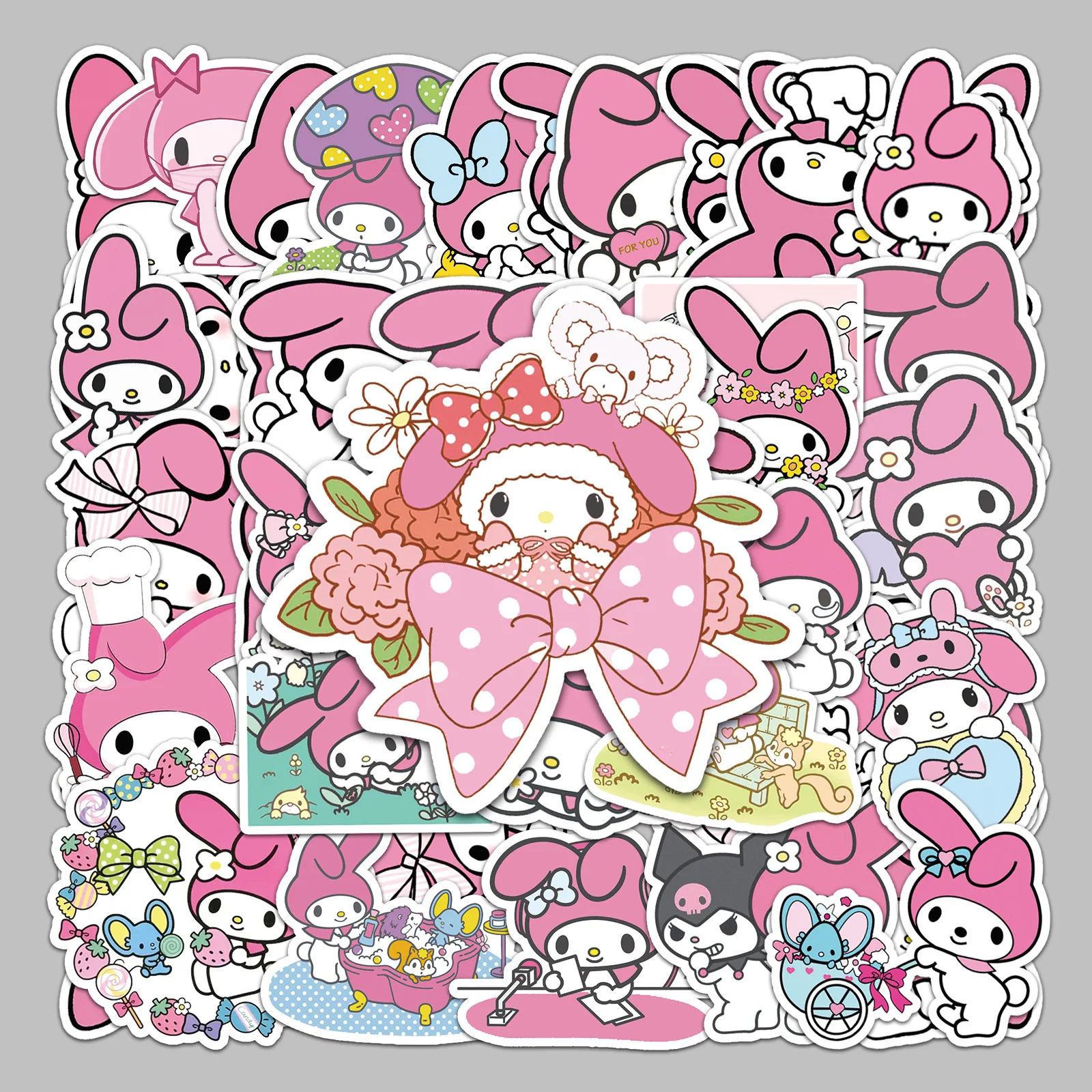 

50Pcs Anime Sanrio My Melody Cartoon Stickers DIY Skateboard Car Phone Cute Stickers Pack Laptop Graffiti Sticker Toys Girl Gift