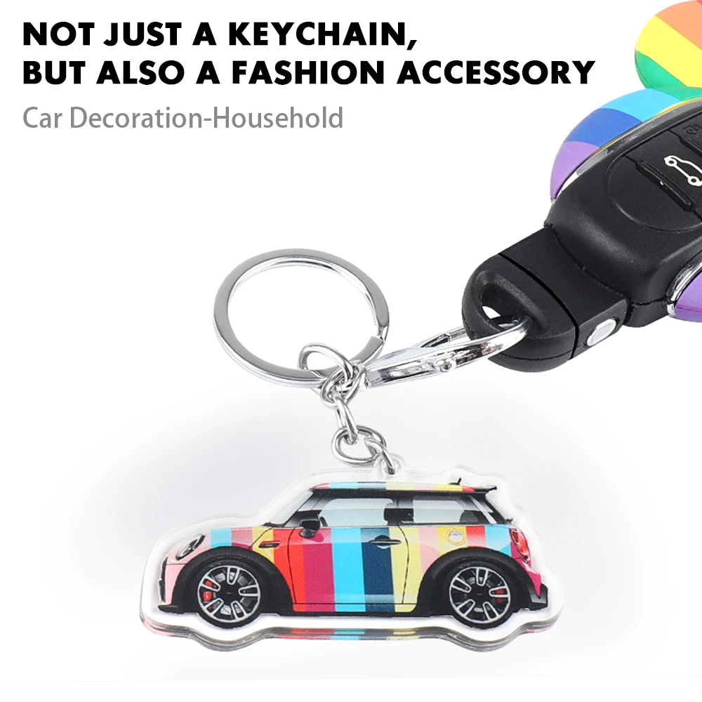 For Mini Cooper F55 F56 R55 R56 R60 Car Styling Keychain Creative Key Ring Cute Car Decoration Accessories Trinket Gift Keyrings