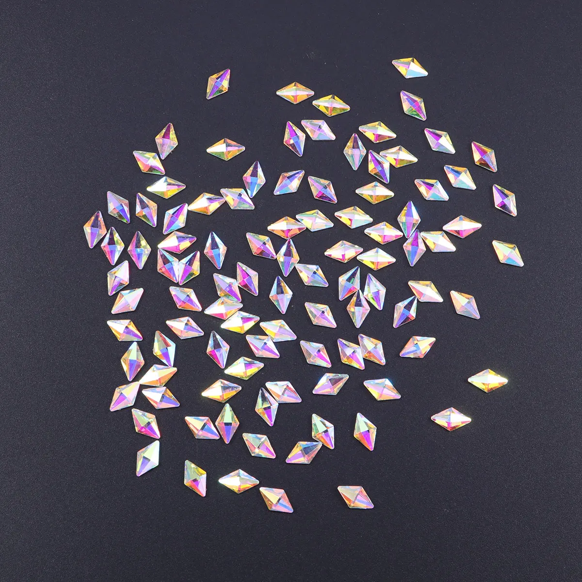 

100pcs Crystal Rhombus Gems 6X10Mm Flat Back Mixed Rhinestones Decorative Shiny Accessories For Diy Crafts Phone Case