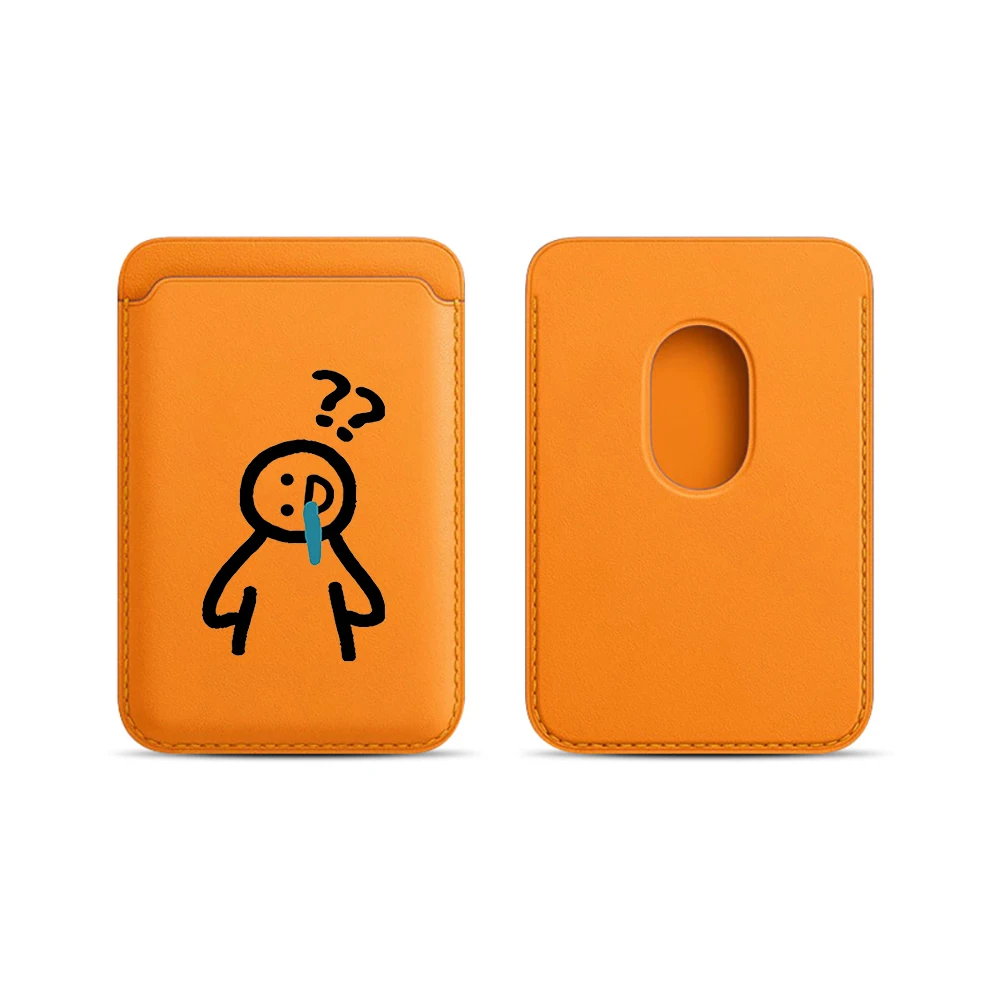 Lustige Line-Art-Lederkartenhalterung, lustige Brieftasche, Telefonkartenhalter für magnetische Hüllen, geeignet für alle iPhone Magsafe-Karten-Handytaschen. – Detail 10