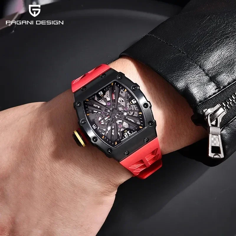 PAGANI DESIGN-Reloj de pulsera de acero inoxidable para hombre, cronógrafo de cuarzo con esqueleto de 42 MM, cristal de zafiro japonés VH65, resistente al agua hasta 50M, PD1738, nuevo