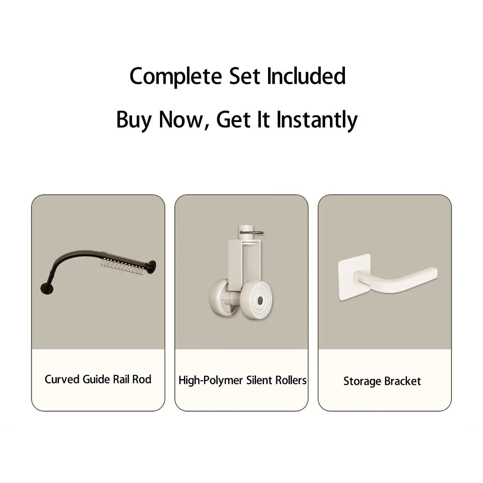 Curved Shower Curtain Rod,Concealed Foldable, Telescopic, Includes Water Guard Curtain; No Drilling Required. Suitable