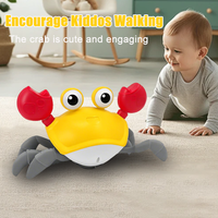 Kids Induction Escape Crab Octopus Crawling Toy for Baby Toddlers Electronic Musical Pets Toddler Moving Obstacle Avoidance Gift