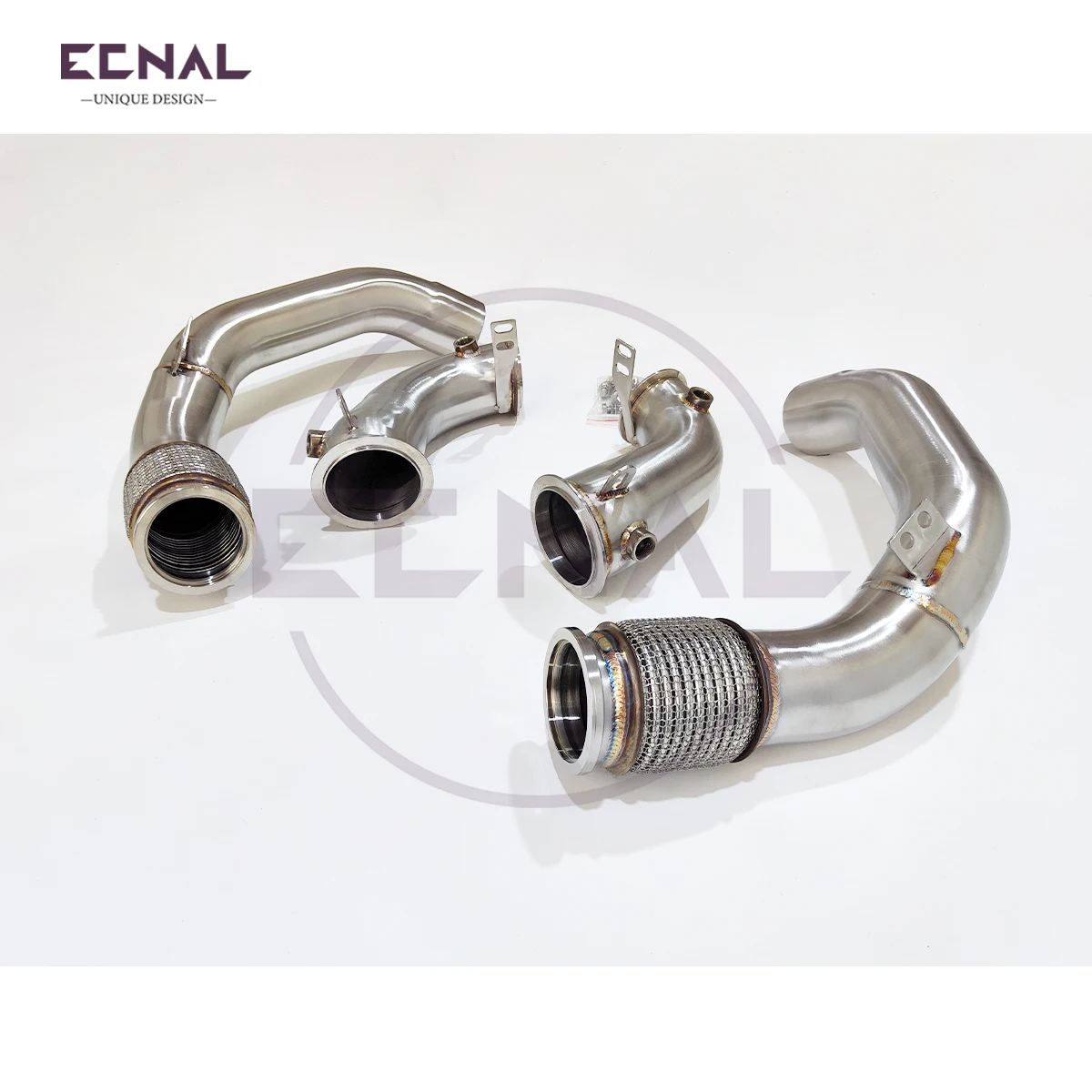 Ecnal Exhaust Pipe for BMW M5 F90 V8 4.4T 3.5inches to 3inches Downpipe without Catalytic Converter Sport Exhaust System