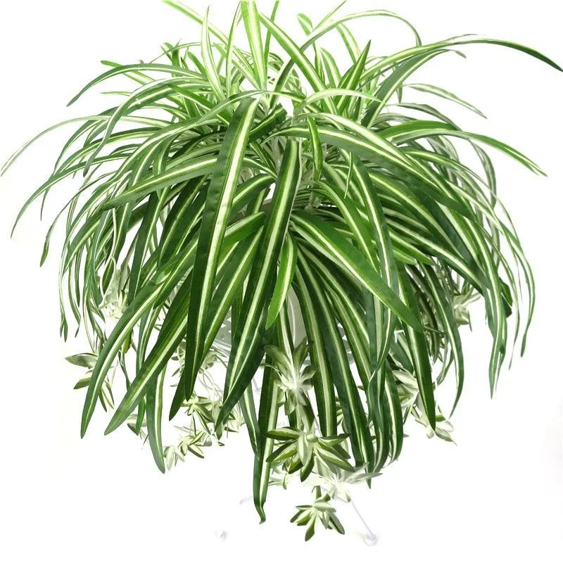 Artificial Plants Wall Hanging Chlorophytum Potted Green Plants PVC Fake Plants Simulation Flower Living Room Decor 65cm