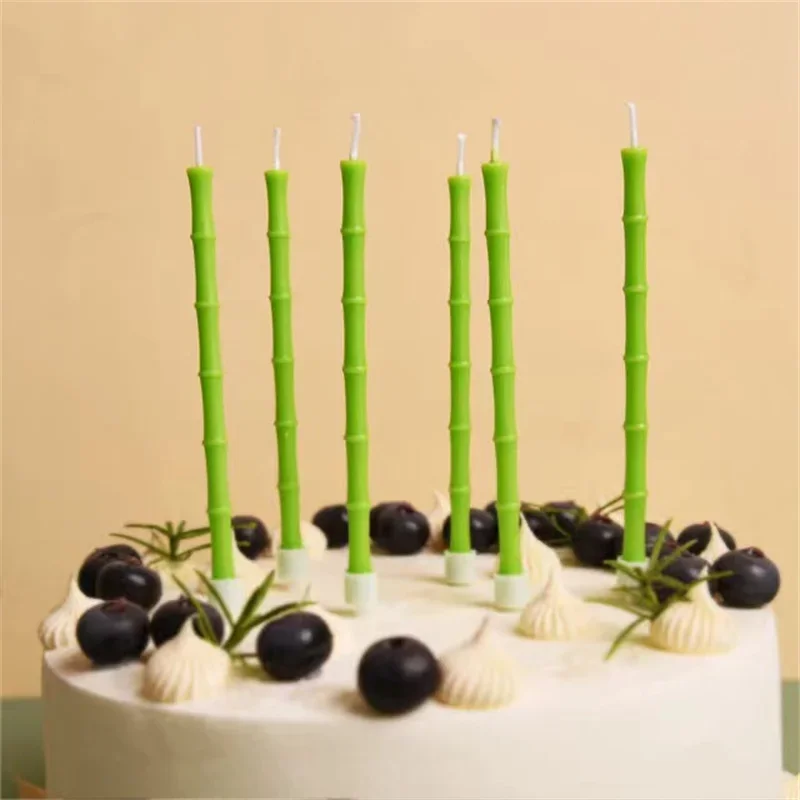 6 Stück grüne Geburtstagskerze für Kinder, Halloween, glitzert, lustige Kerze, lustige Mädchen-Kuchendekoration, Partyzubehör, Hochzeitskerzen