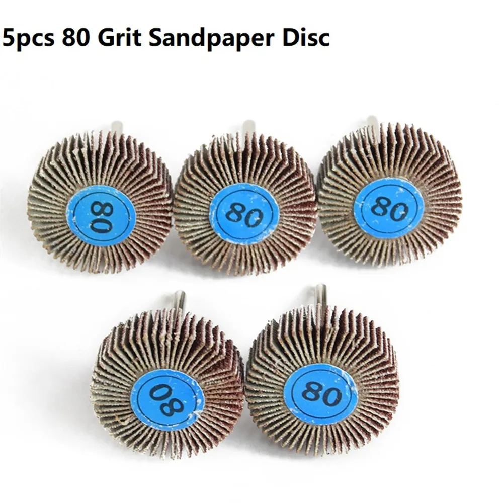 

80 Grit Grinding Sanding Sandpaper Flap Wheel Discs 3.0mm Shank Shutter Polishing For Dremel Rotary Tools