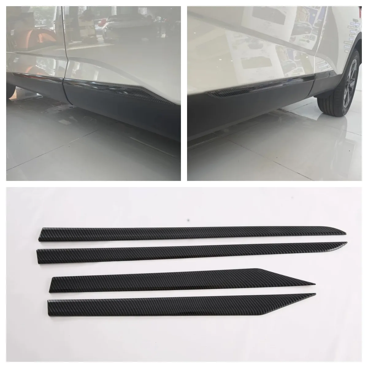 

For Nissan Qashqai J12 2022 2023 2024 Side Body Door Molding Strips Cover Trims Sticker ABS Carbon Fiber Car Styling Accessories