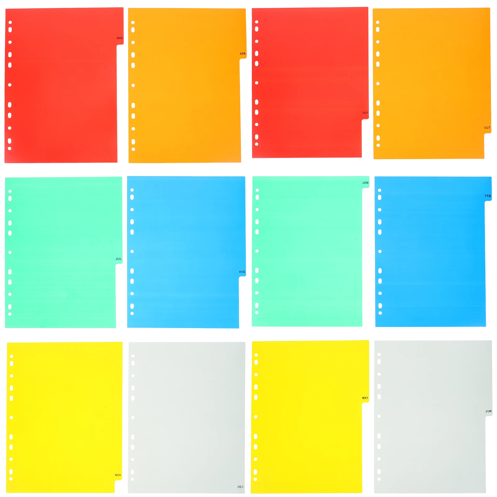 

12 Pcs Index Separator Page Dividers Binder Accessories with Tabs Planner Replacement Pp
