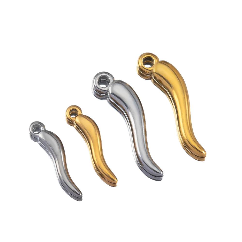 5 Stück Edelstahl Pfeffer Charms Simulierte Gemüse Ohrringe Anhänger für Halsketten DIY Schmuckherstellung Zubehör 15mm 20mm – Detail 1