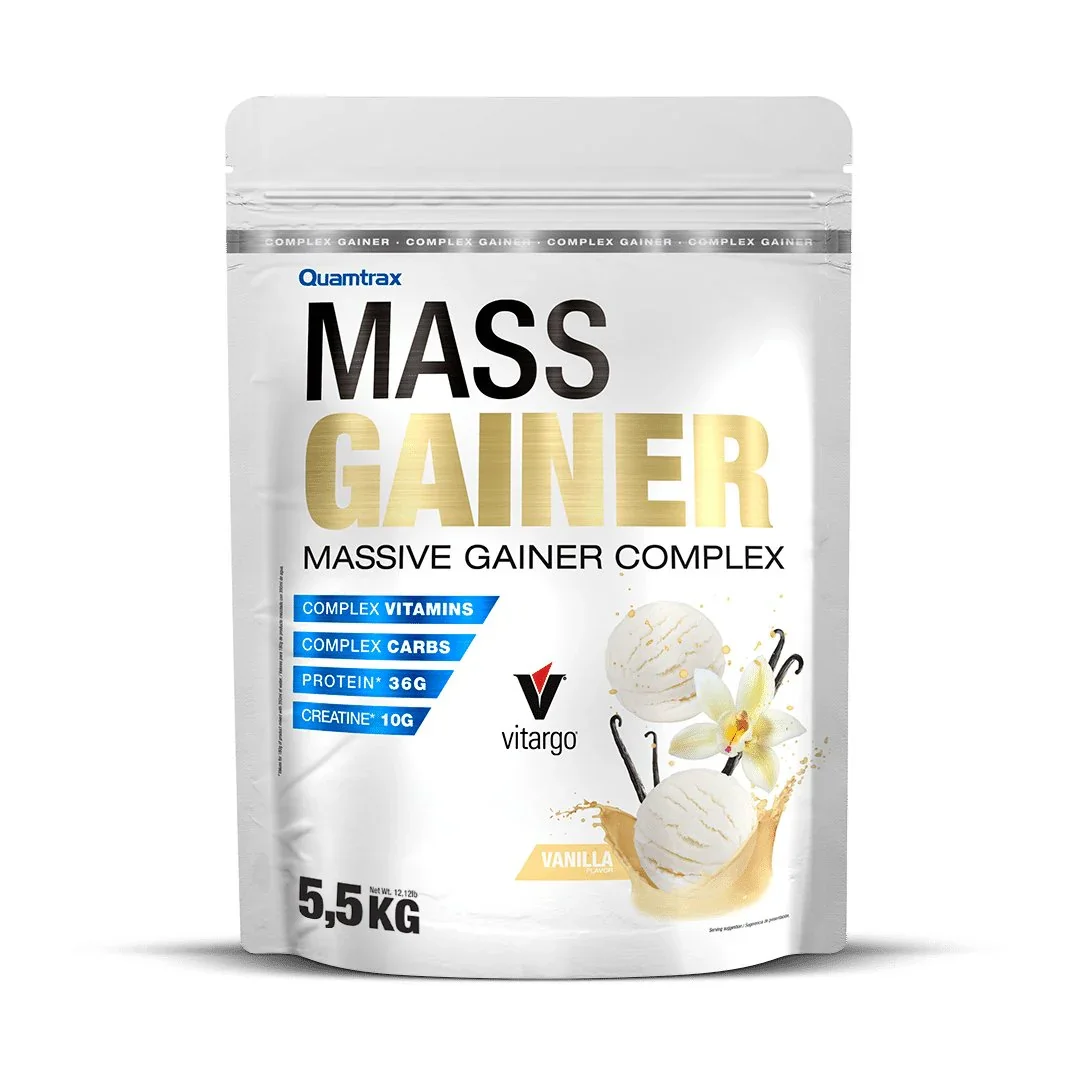 Mass Gainer 5,5kg Quamtrax Ganador de Peso con Proteína CFM™ y Vitargo® para Máximo Volumen Varios Sabores
