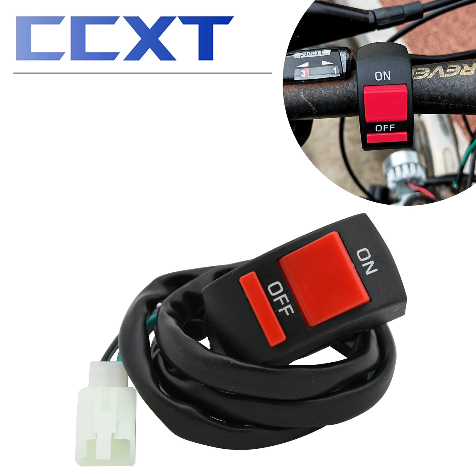 오토바이 헤드 라이트 스위치 ON/OFF 버튼 경고등 스위치 Honda Yamaha KTM Kawasaki ATV 스쿠터 자전거 용 Flameout 스위치