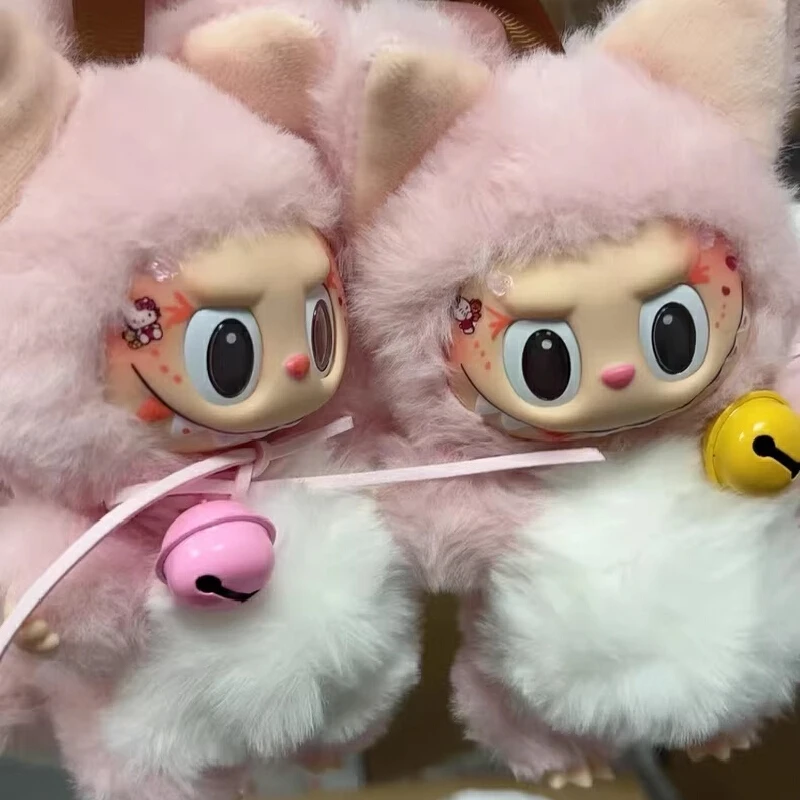

В наличии Monster Labubu Series Zimomo Angel Розовая девятихвостая лиса слепая коробка виниловый кулон сменная кукла игрушки детский подарок на день рождения