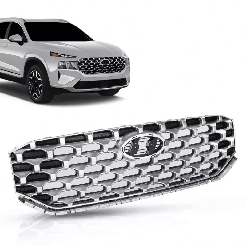 

OEM AUTO PARTS CAR FRONT BUMPERS COVER UPPER CHROME GRILLE ASSEMBLY for Santa Fe 2020 2021 2022 2023