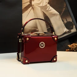 Fashion Women Handbags Genuine Leather Female Portable Evening Bag Purses Small Hard Square Box Bag Storage Make Up Cosmeti Bags