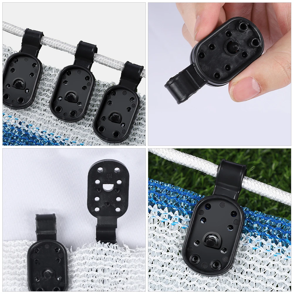 50pcs Shade Net Clips for Greenhouse Terrace Sunshade Fixing Black Garden Nets Plant Buckle Agricultural Film