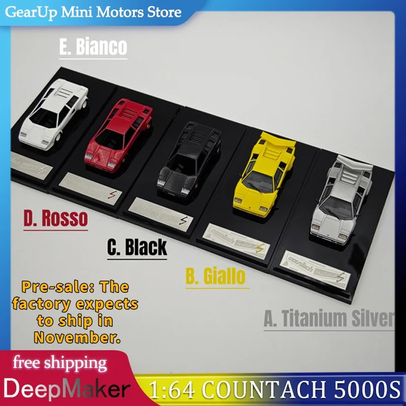 

DeepMaker 1:64 Lamborghini Countach 5000S Premium Resin Model Classic Supercar Display Piece Collectible Italian Sports Car Toys