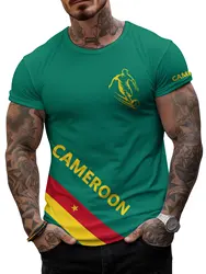 Cameroon Football Fan Gear Men's Soccer T-shirt 2024 Summer Short Sleeve Oversized Clothing 3D Printed Casual Fashion Tops