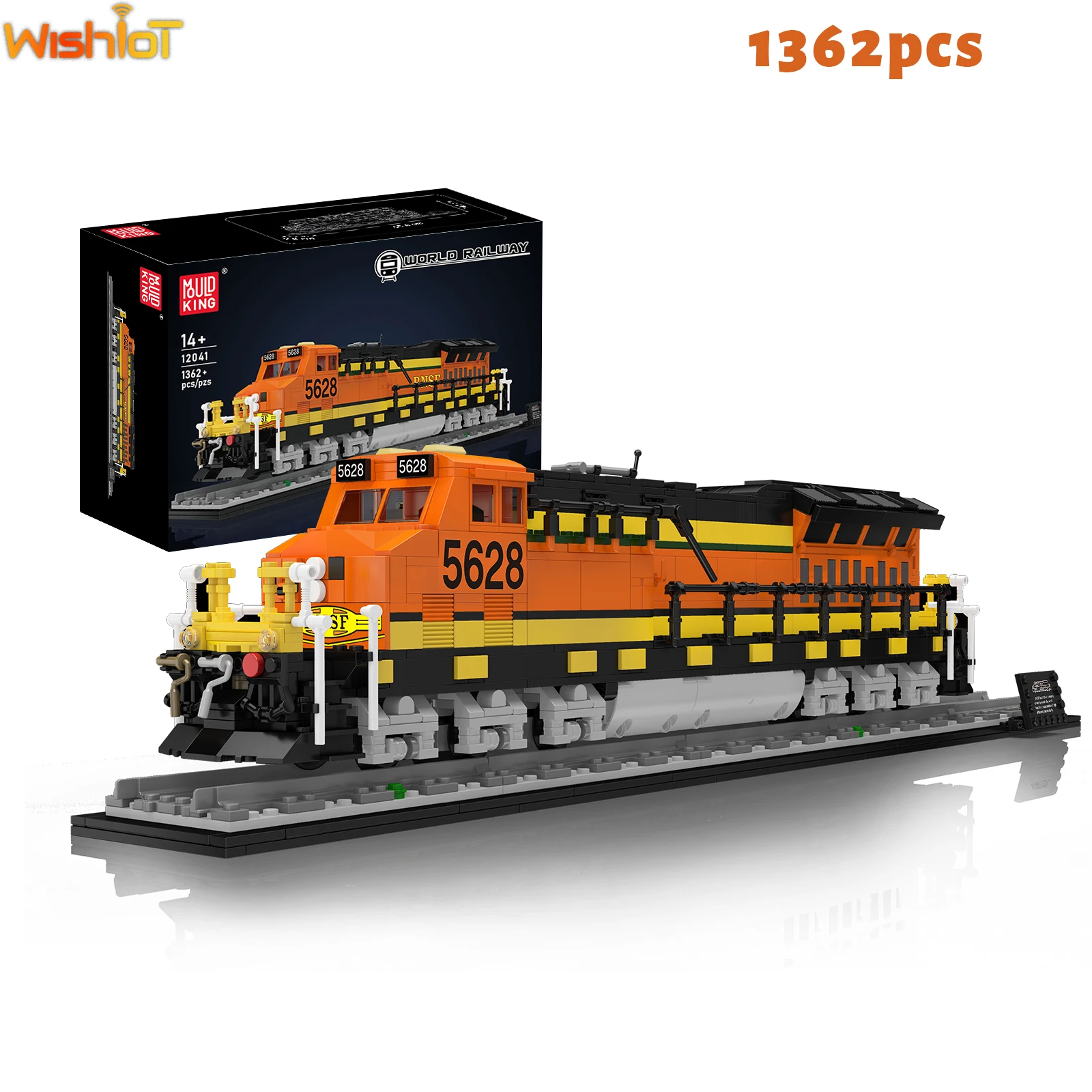 

Mold King 12041, локомотив BNSF, строительные блоки, серия World Railway, модель железнодорожного двигателя, детские сборные игрушки, подарки на день рождения