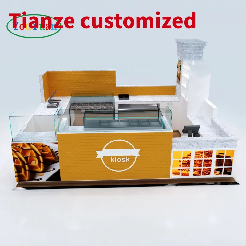 

(customized)Colorful Modern bubble tea kiosk and fast food kiosk in mall coffee display kiosk designbar counter