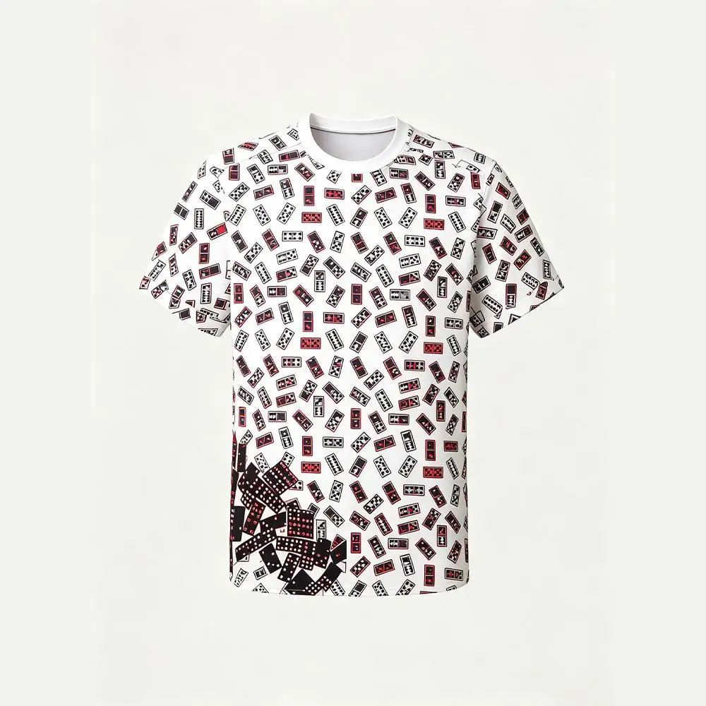 2026 New Domino 3D Print T-Shirt Summer Street Style Couple Fashion Tee Men's and Women's Casual Hip Hop Short Sleeve Top