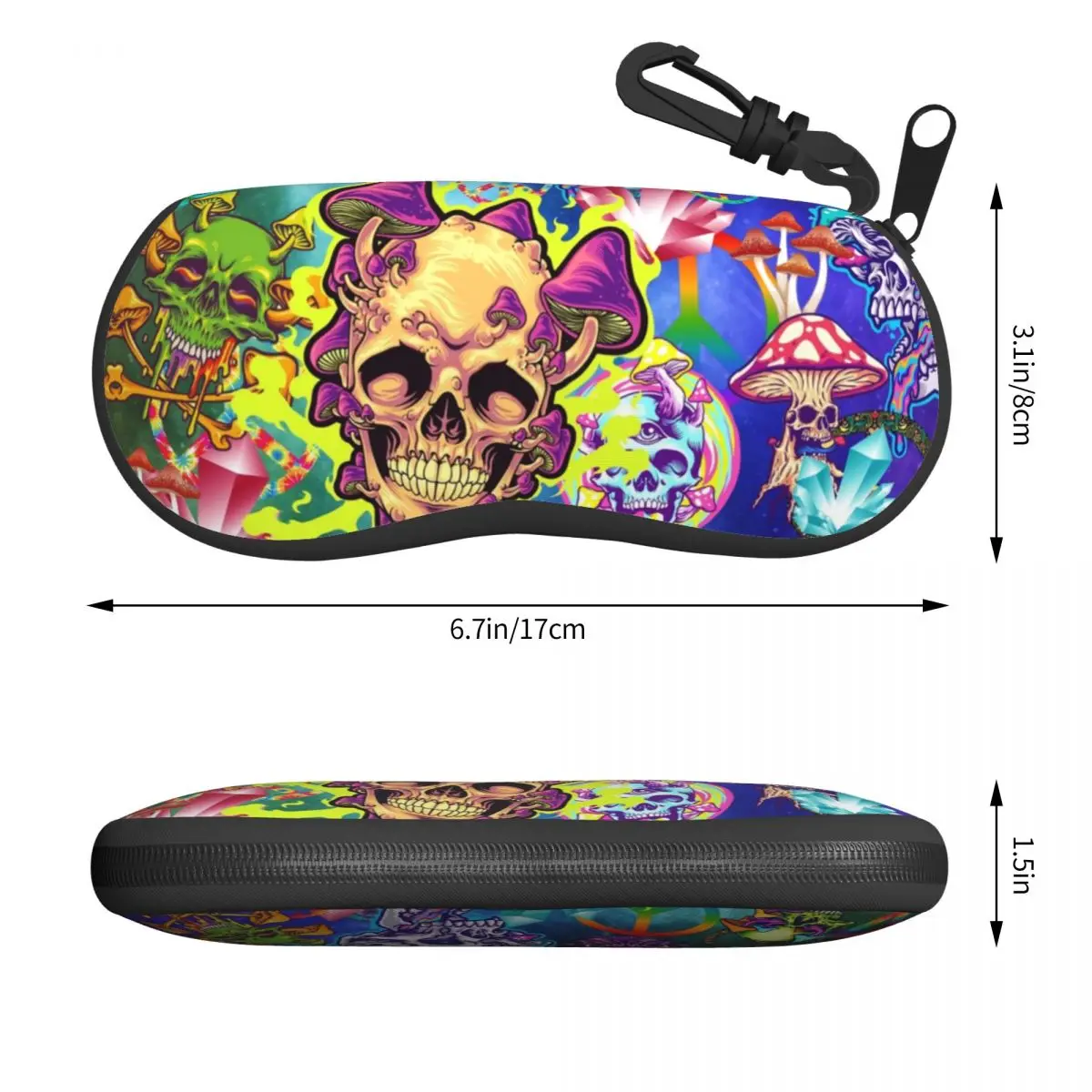 Skull Print Shell Eyeglasses Case Men Women Cool Horror Skeleton Death Glasses Case Sunglasses Box Pouch