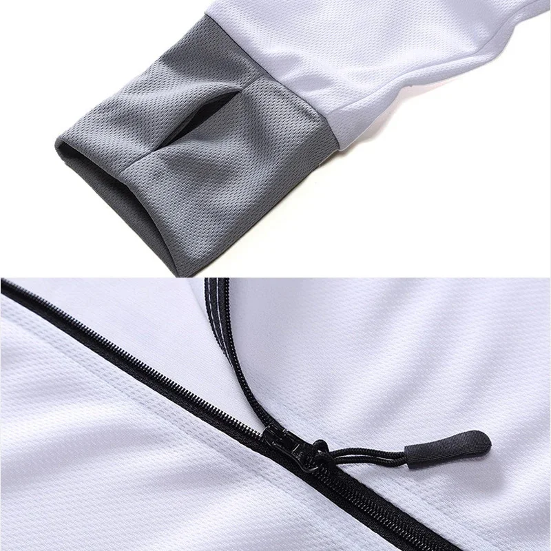 Roupa de pesca anti-UV masculina, secagem rápida, terno anti-mosquito respirável, bolso com zíper, clássico, verão