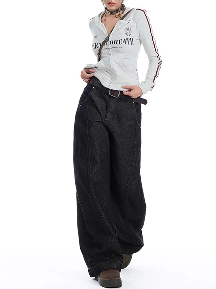 2025, Herbst-Winter-Jeanshose für Damen, weit geschnitten, japanische Y2K-Baggy-Jeans, Tomboy, Harajuku, Grunge, Punk, Cowboy, neu im Freund
