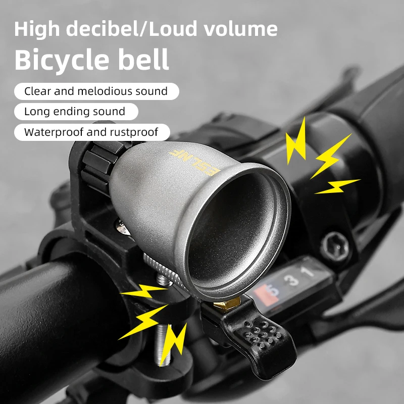 جرس الدراجة النحاسي الفريد من نوعه من ESLNF - نغمة حلقة مشرقة ومبتكرة، ملحق أمان عالمي قوي مضاد للصدأ لدراجة الطريق MTB