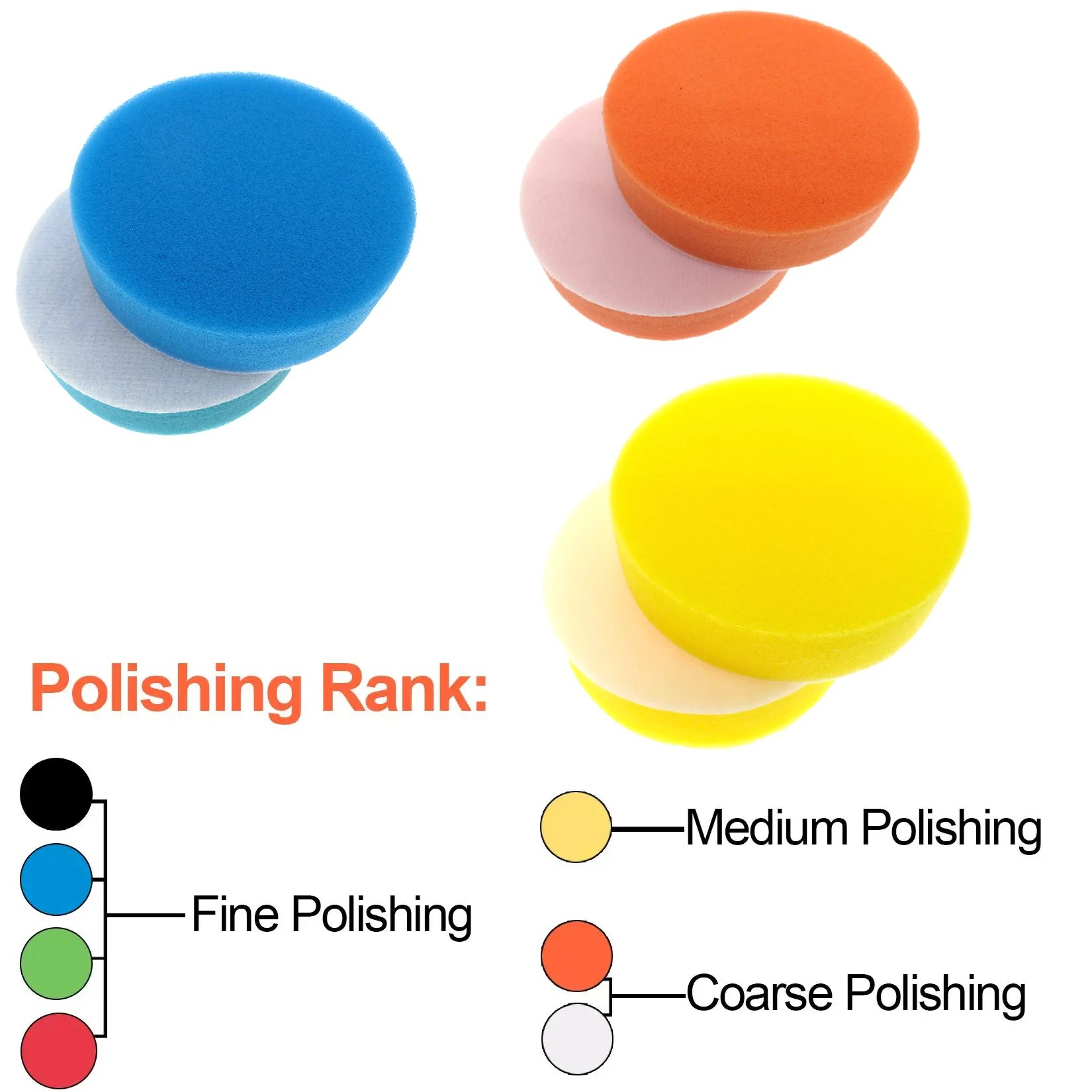 8Pcs Hand Polishing Sponge Car Set 100mm Wax Applicator Pad with Handle and Towel for Car Exterior Interior Waxing Cleaning Care