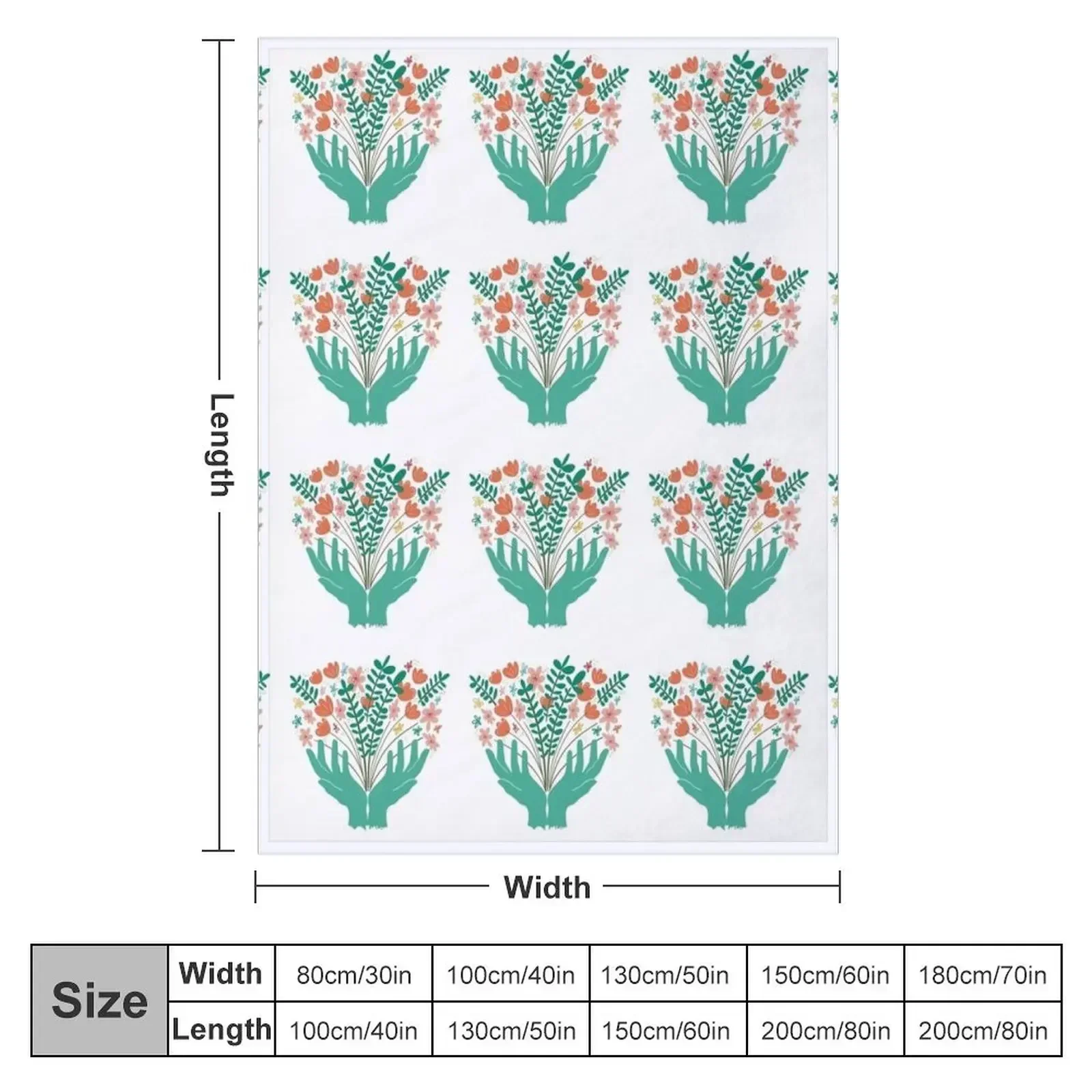 Teal Flower Power In Your Hands Throw Blanket Sofas Tourist Bed heavy to sleep cosplay anime Luxury Thicken Blankets
