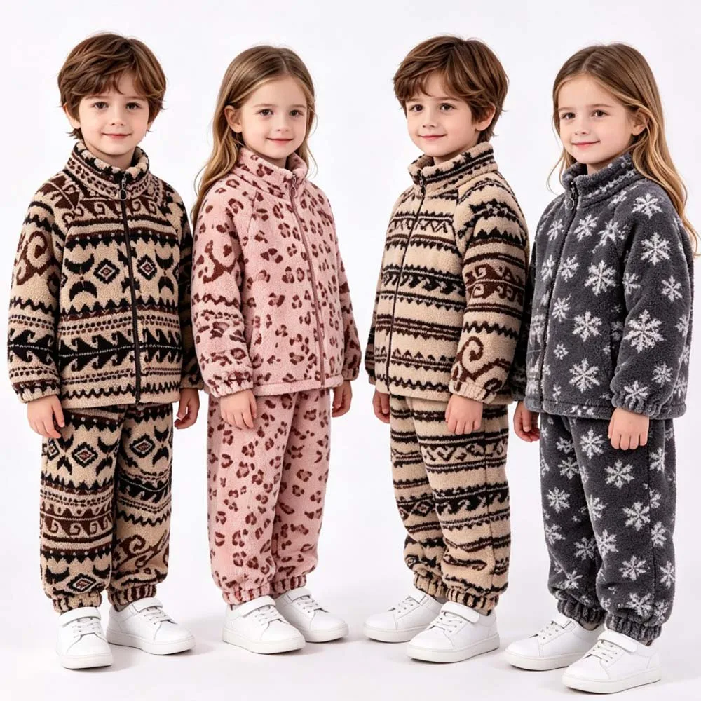 Funny Cartoon Boys Clothing Winter Suits for Girls Outfits 2 3 4 5 6 7 8 9 10 11 12 13 Years Casual Long Sleeve Jacket and Pants