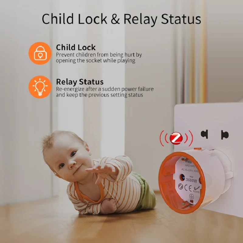 Tuya Zigbee Power Plug 16A EU Smart Home Plug App And Voice Control Energy Monitoring Child Lock Schedule Timer Power Socket