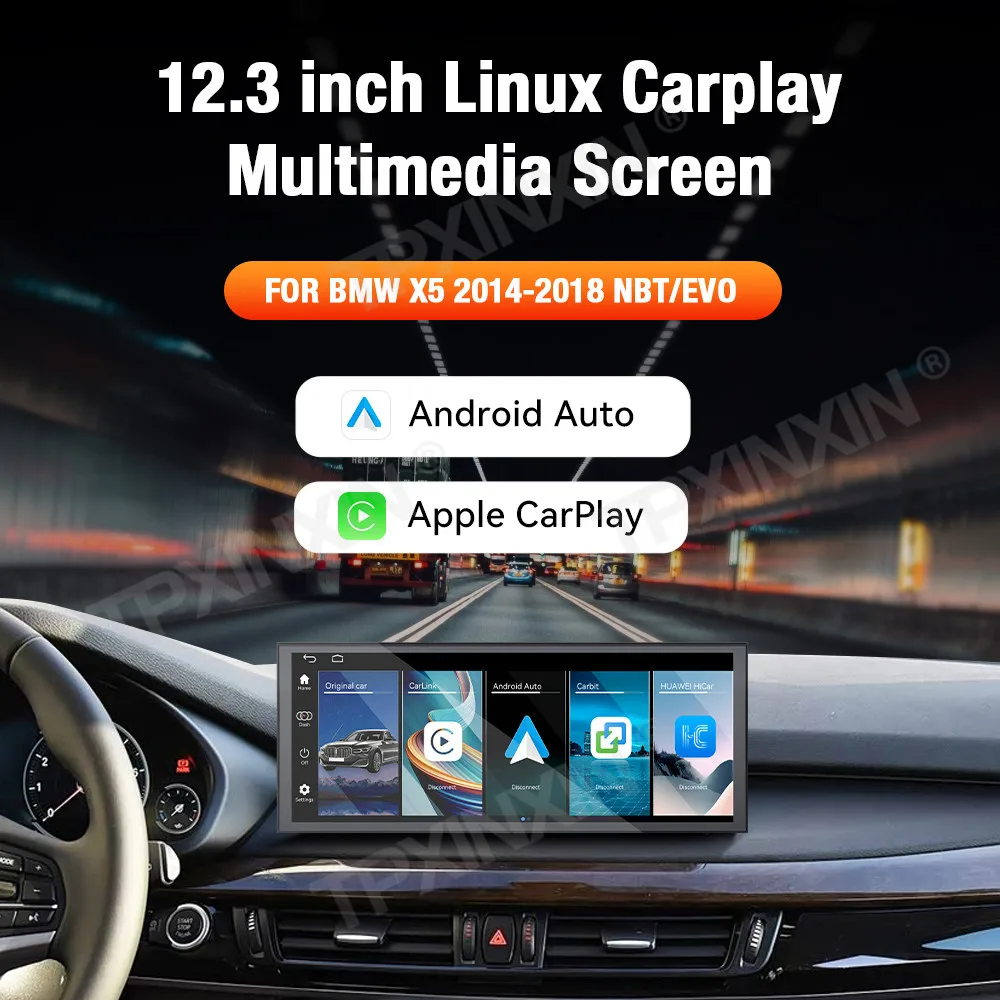 12.3 '' Car Radio CarPlay Linux For BMW X5 2014-2018 NBT/EVO Multimedia Player GPS Navi AutoLink QLED Screen Car Accessories