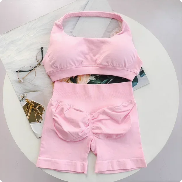 الرقبة الجمال الظهر مثير كبير الرسن الرياضة الصدرية سترة سلس اليوغا التدريب اللياقة البدنية اليوغا السراويل مزيج مجاني مجموعة #6