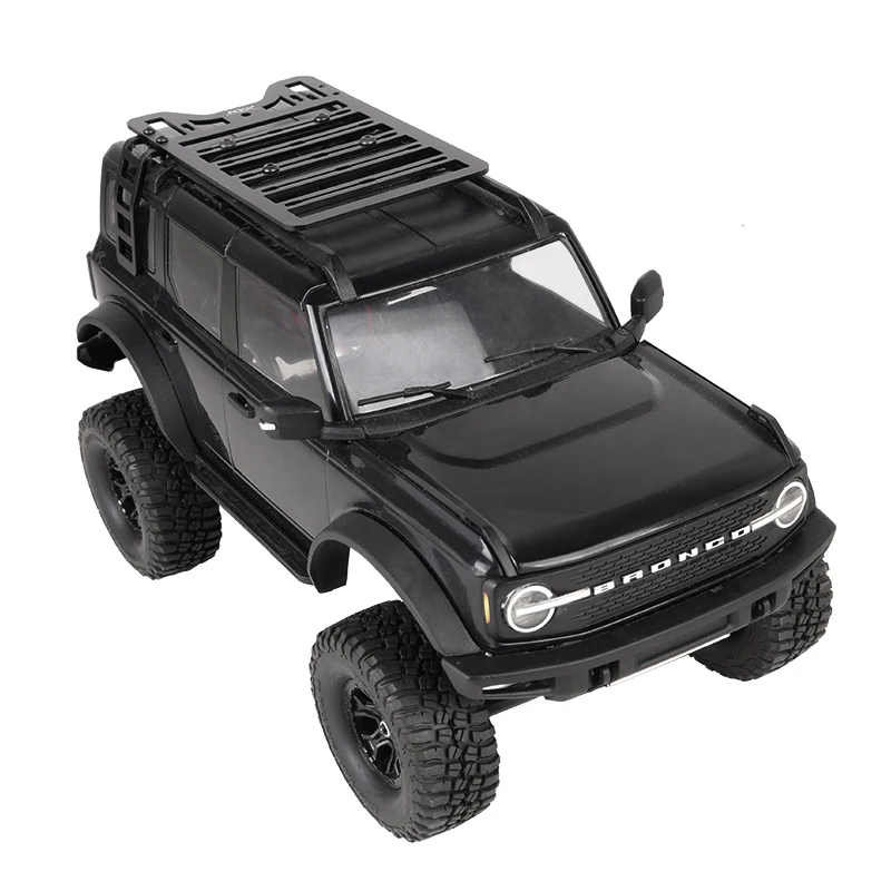 1 Set Simulation Metal Black Roof Rack with Ladder Luggage Rack for 1/18 RC Crawler TRX4-M Ford Bronco Upgrade Parts