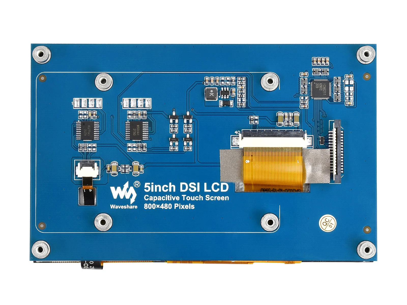 Tela de toque capacitiva de 5 polegadas para Raspberry Pi, interface DSI, 800 × 480