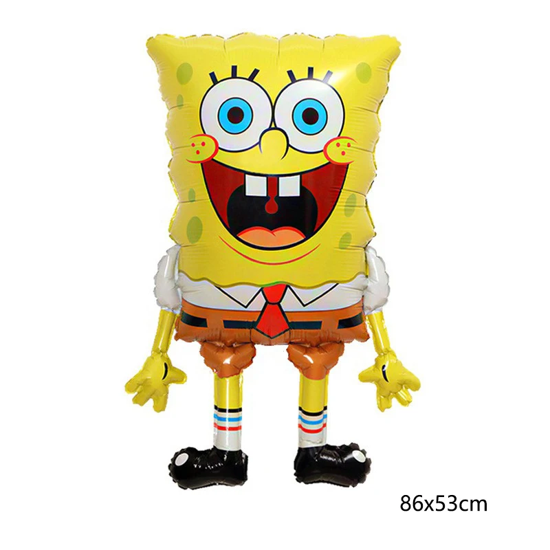 سبونجبوب سكوير بانتس بالون عيد ميلاد مجموعة رقم 1-9st احباط بالون حفلة عيد ميلاد سعيد خلفية ديكور هدايا الأطفال