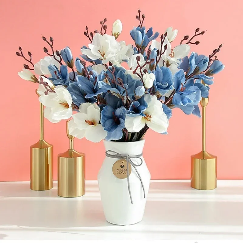 Künstliche Blumen Brautstrauß Magnolia Home Decor Hochzeit Weihnachten Party Supplies Fotografie Requisiten Zubehör Dekoration – Detail 2