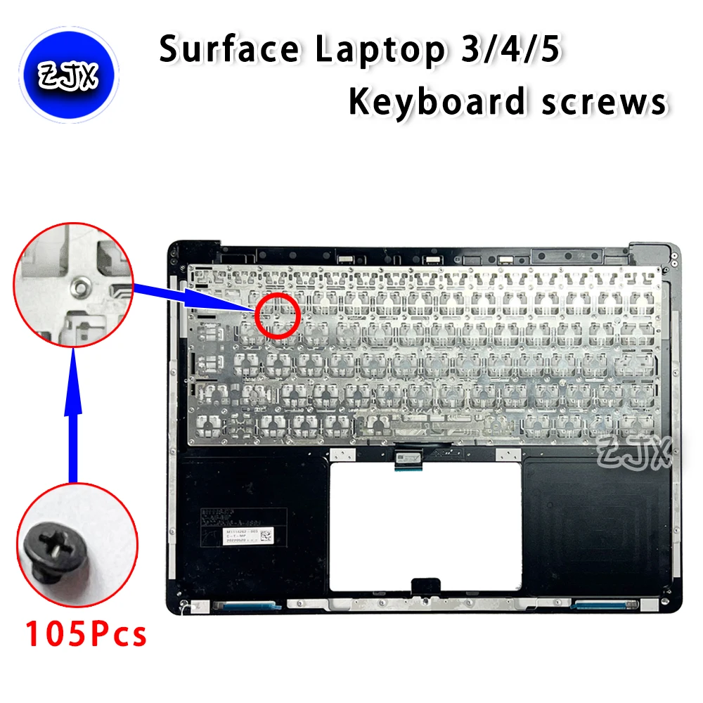 

Suitable for Microsoft Surface Laptop3 4 5 Laptop Keyboard Screw Replacement Fixing Screws 105pcs 1867 1868 1872 1873 13.5" 15"