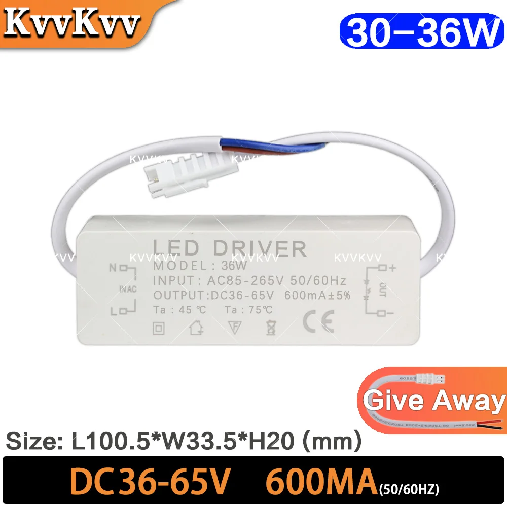 1-3W 3-5W 4-7W 8-12W 18-25W 25-36W LED Constant Current Driver 85-265V Power Supply Output 300mA External Drive LED Downlight