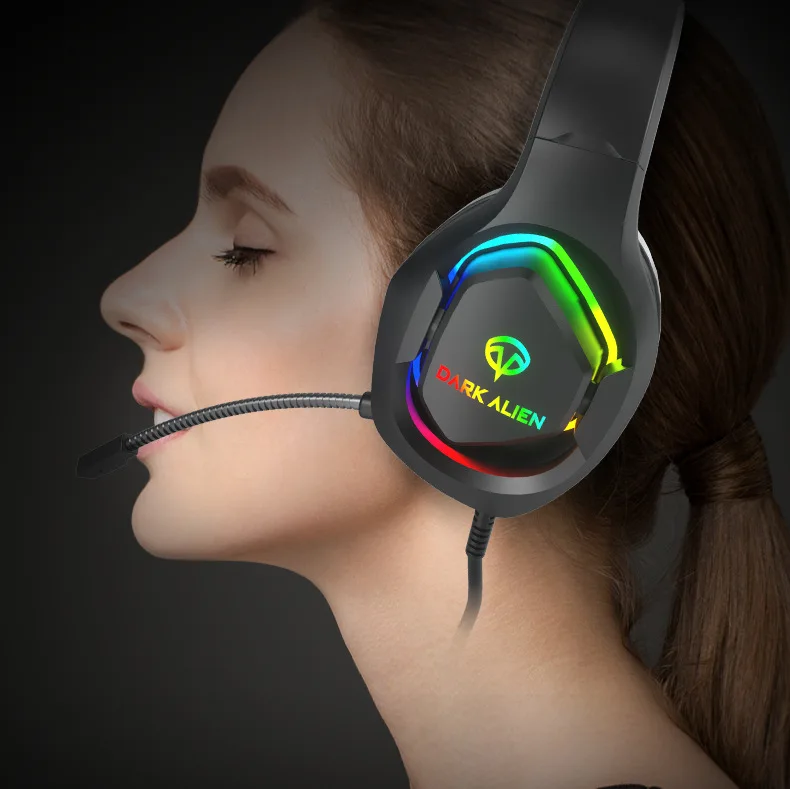 New  RGB Gaming Headset with Mic Over-Ear Headphones 7.1 Surround Sound PC PS4 PS5 3 EQ Options Game Movie Music