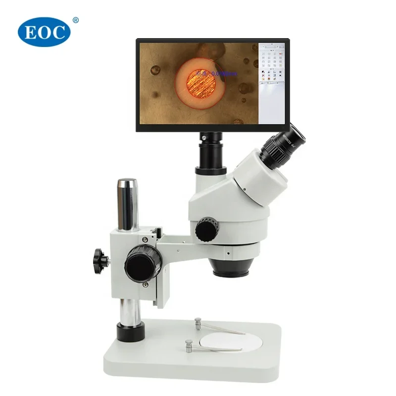 

EOC Microscope Optical Trinocular Mobile Phone Pcb Repair Stereo Digital Measuring Microscope with 11 Inch Monitor Screen