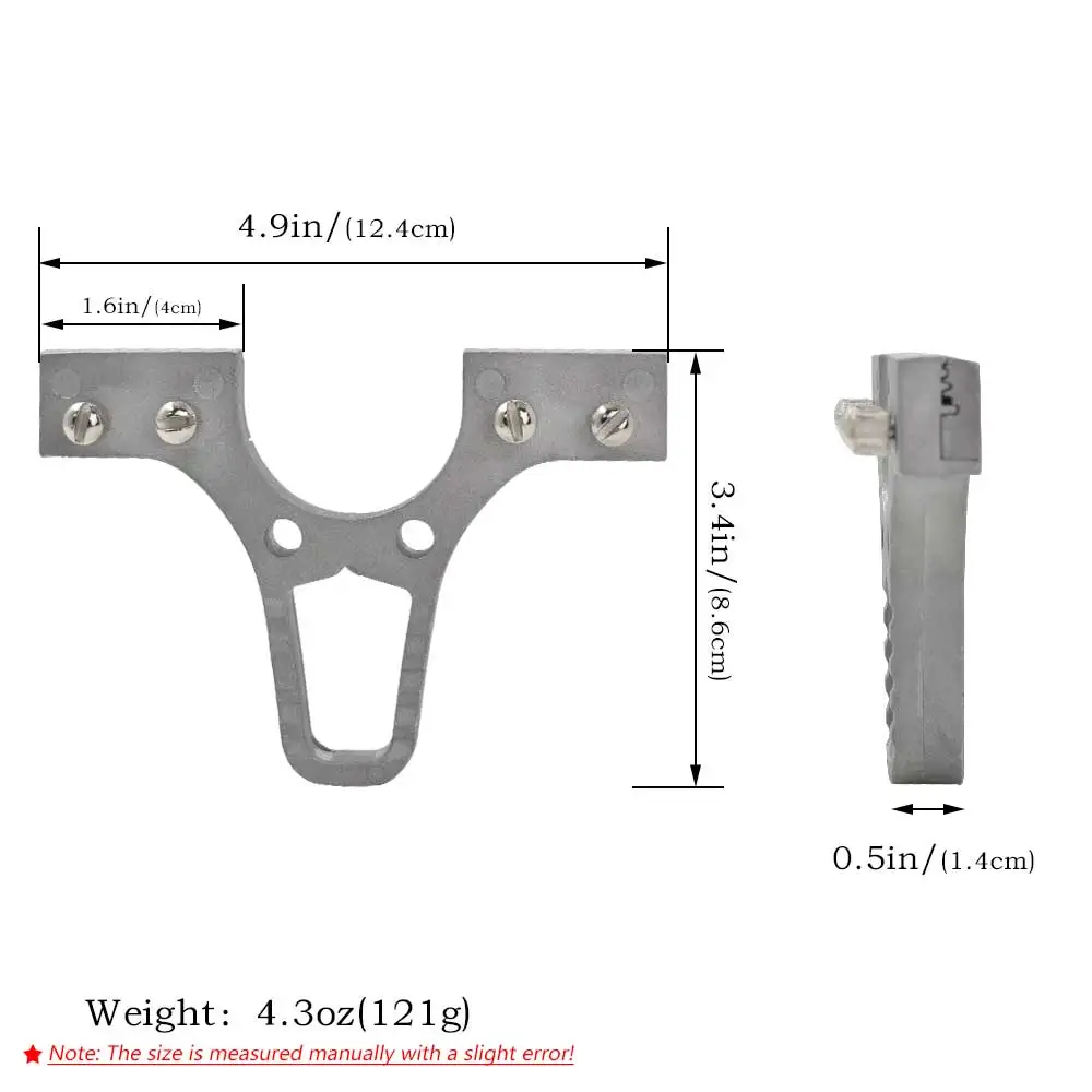 Aluminum Alloy Y-Shaped Slingshot Head with Flat Top Clamp, Side Adjuster & Mounting Base for DIY Outdoor Practice