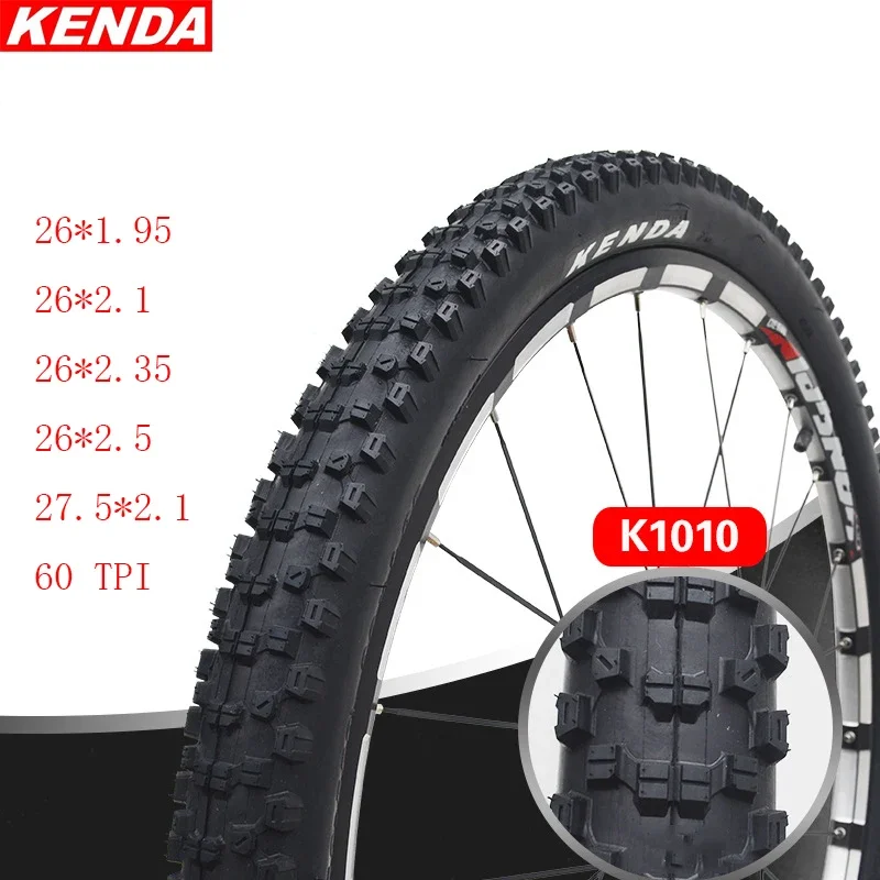 Kenda Bicycle Tire 26 26*1.95 / 2.1 / 2.35 2.5 60TPI 26er MTB Folding Tyres Ultralight AM Mountain Large Tread Strong Grip K1010