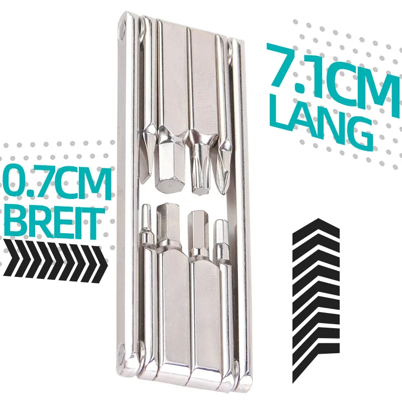 8 in 1 Bicycle Repair Tool Kit M2/M3/M4/M5/M6 Internal Hexagonal Wrenches Screwdrivers Folded Maintenance Tool Set for Riding