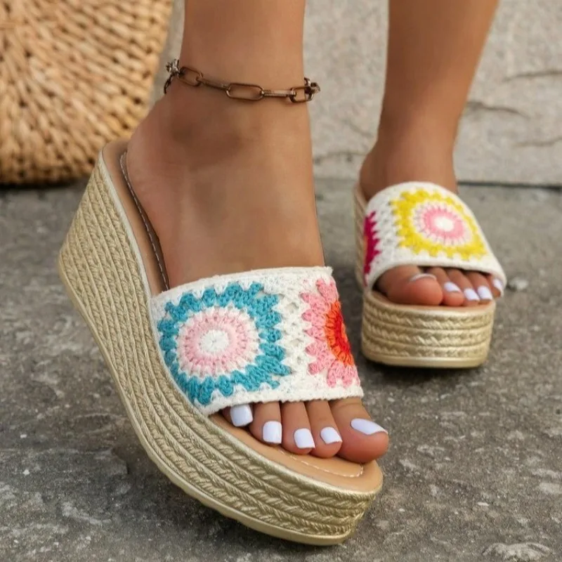 

2025 Women's Platform Wedge Sandals Women's Summer Sandals Slippers Outdoor Beach Shoes Women's Slippers Женские Новые Туфли