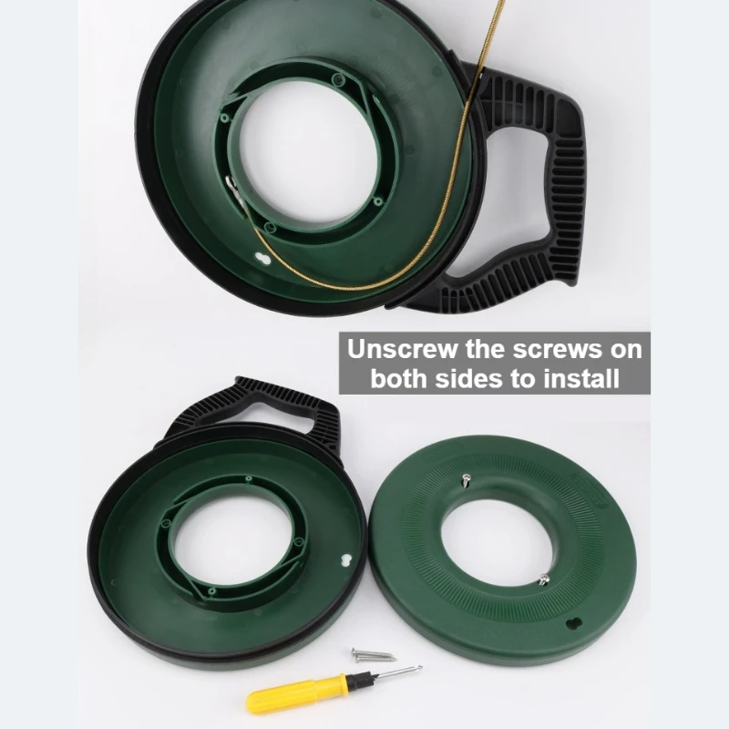 Wire/Fish Tape/Cable Puller Organizing Tool with Handle Easy To Carry Cable Reel for Threading Tools and Wall-Penetrating Cables